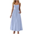 thumbnail image 1 of yillto Women's Smocked Maxi Dresses Summer Sundress Casual Spaghetti Strap A Line Long Flowy Beach Dress, 1 of 7