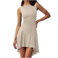 thumbnail image 1 of yillto Women's Tube Ruched Mini Dress Strapless Ruffle Hem Party Clubwear Sleeveless Short Dresses, 1 of 6