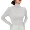 thumbnail image 1 of yillto Women's Turtleneck Long Sleeve Shirts Basic Layer Thermal Underwear Warm Winter Top M-3XL, 1 of 3