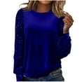 thumbnail image 1 of yillto Women's Velvet Blouse Sequin Long Sleeve Tops Business Work Dressy Clothes Party Office Outfits, 1 of 7