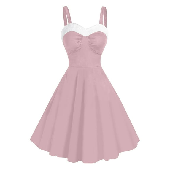 yillto Women's Vintage Dress Cocktail Party Christmas Formal Dresses A Lined Flowy Plus Size Dresses