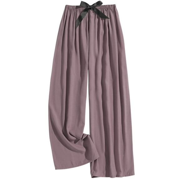 yillto Women's Wide Leg Pant Comfy Loose High Waist Loungewear Casual Stretchy Sleepwear Pjs Pants