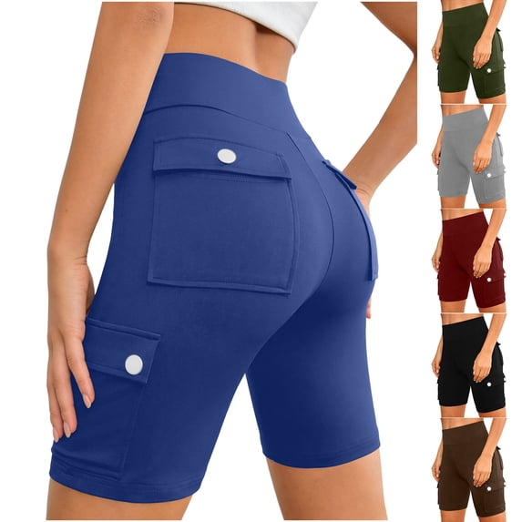 yillto Women's Workout Cargo Shorts Yoga Running Shorts Gym Athletic Shorts for Women Trendy Pants