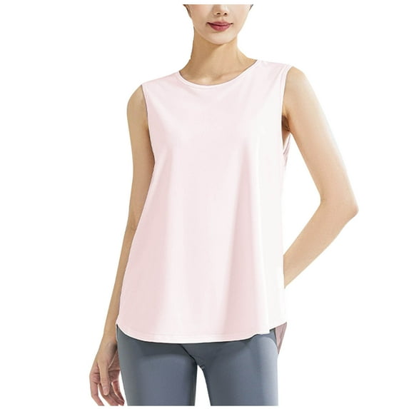 yillto Womens Athletic Tank Lightweight Quick Dry Crewneck Sleeveless Loose Workout Sport Shirts Tops