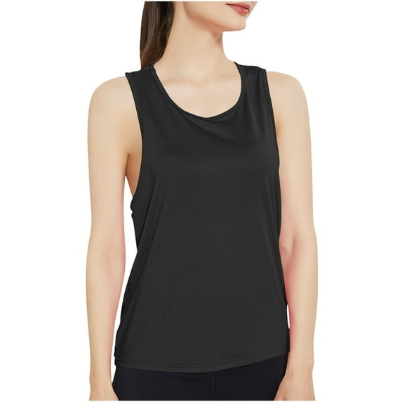 yillto Womens Athletic Tank Racerback Sleeveless Lightweight Loose Summer Running Yoga Tee Shirts