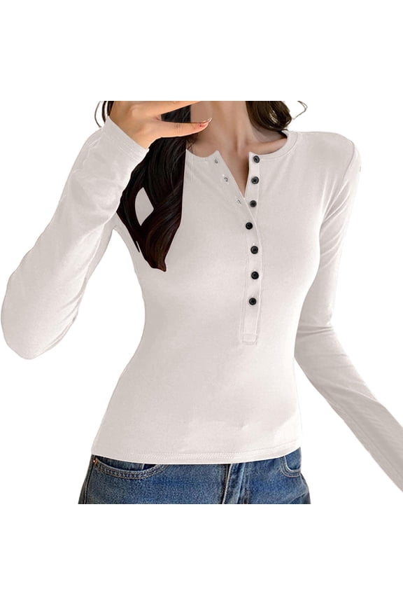 Womens Basic Shirts Long Sleeve Lightweight Tight Undershirts V Neck Stretchy Casual Soft Tshirts