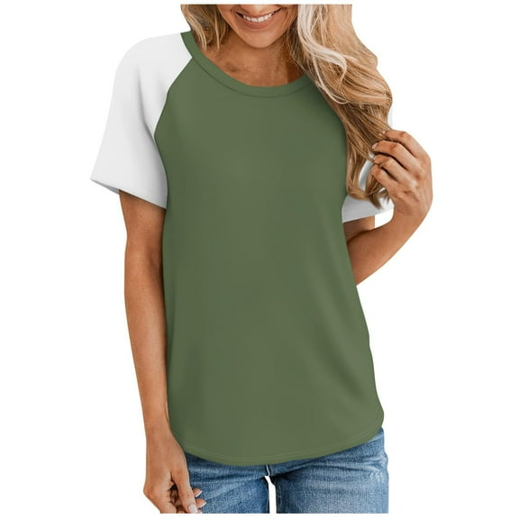 yillto Womens Basic Shirts Short Sleeve Round Neck Summer Causal Loose Tshirts Soft Comfy Tunic Tee