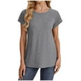 thumbnail image 1 of yillto Womens Basic Tshirts Round Neck Short Sleeve Summer Causal Shirt Plain Loose Tee Tops for Women, 1 of 6