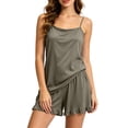thumbnail image 1 of yillto Womens Cami Pajama Sets 2 Piece Cute Pjs Soft Tank Top Elastic Waist Shorts with Pocket Camisole Lounge Set, 1 of 7