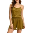 thumbnail image 1 of yillto Womens Cami Pajama Sets 2 Piece Cute Pjs Soft Tank Top Elastic Waist Shorts with Pocket Camisole Lounge Set, 1 of 7