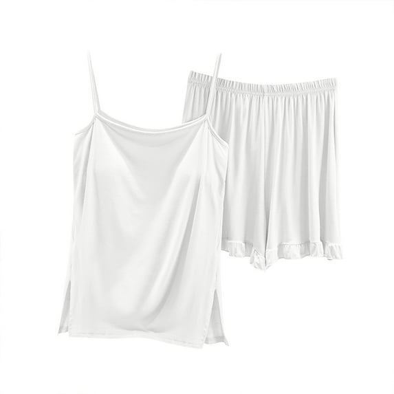 yillto Womens Cami Pajamas Lounge Sets Sleeveless Shirts Top and Shorts 2 Piece Soft Comfy Pjs Outfits