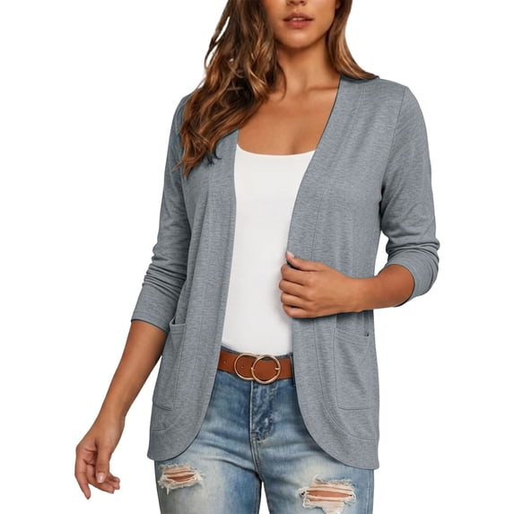 yillto Womens Cardigan Lightweight Soft Open Front Long Sleeve Casual Cardigans Coat with Pockets