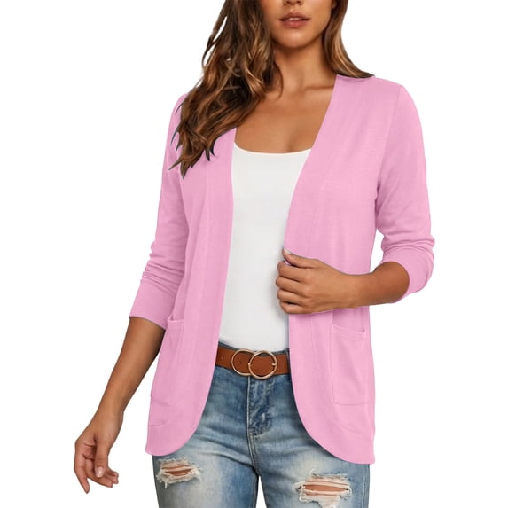 yillto Womens Cardigan Lightweight Soft Open Front Long Sleeve Casual Cardigans Coat with Pockets