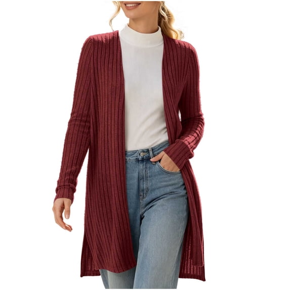 yillto Womens Cardigan Sweaters Open Front Long Coats Ribbed Lightweight Oversized Baggy Cardigans