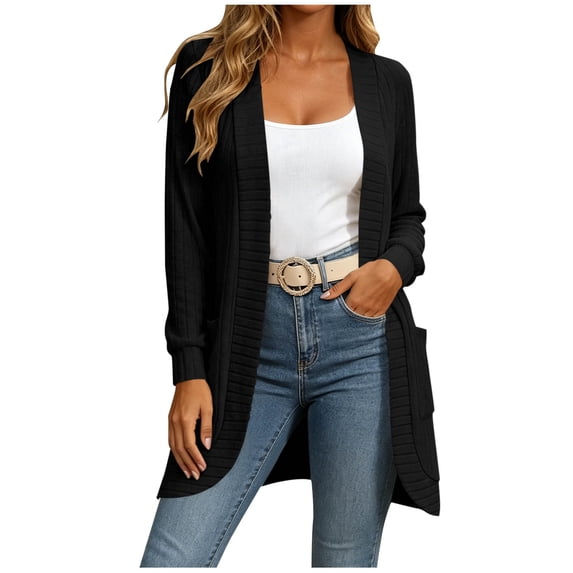 yillto Womens Cardigan Sweaters Oversized Baggy Open Front Long Sleeve Ribbed Knit Outwear Cardigans
