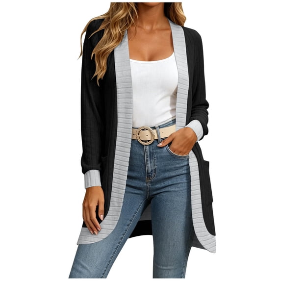 yillto Womens Cardigan Sweaters Oversized Baggy Open Front Long Sleeve Ribbed Knit Outwear Cardigans