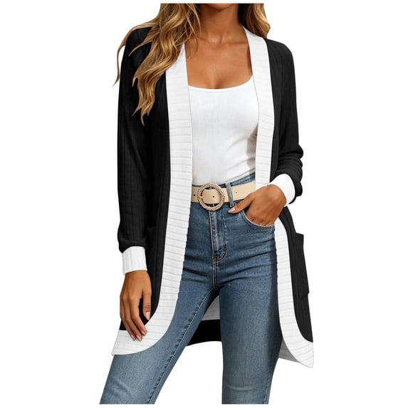 yillto Womens Cardigan Sweaters Oversized Baggy Open Front Long Sleeve Ribbed Knit Outwear Cardigans