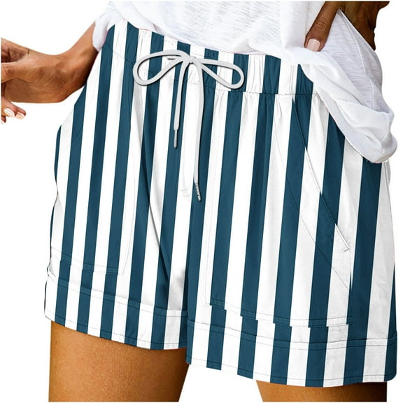 yillto Womens Causal Shorts Elastic Waist Drawstring Loose Summer Shorts Beach Lightweight Short Pants