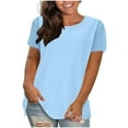 thumbnail image 1 of yillto Womens Cotton Shirts Basic Causal Short Sleeve Crew Neck Loose Tee Summer Solid Color Tshirts, 1 of 6