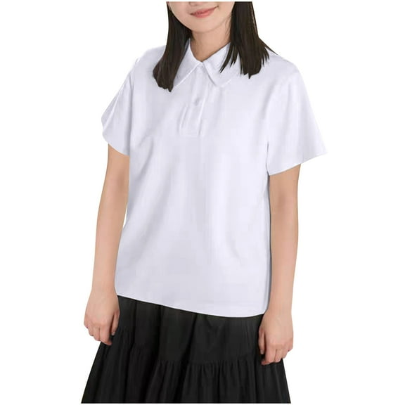 yillto Womens Cotton Shirts Golf Short Sleeve Collared Tops Buttons Loose Summer Tshirts Clothes