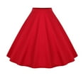 thumbnail image 1 of yillto Womens Cotton Skirt Plus Size High Waist Pleated Zipper Plain Flowy Skirts for Work Office, 1 of 3