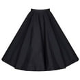 thumbnail image 1 of yillto Womens Cotton Skirt Plus Size High Waist Pleated Zipper Plain Flowy Skirts for Work Office, 1 of 3
