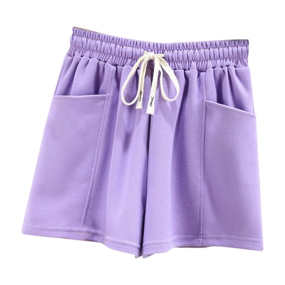yillto Womens Cotton Sweat Shorts Summer Loose Athletic Short Drawstring Waist Lounge Shorts with Pockets