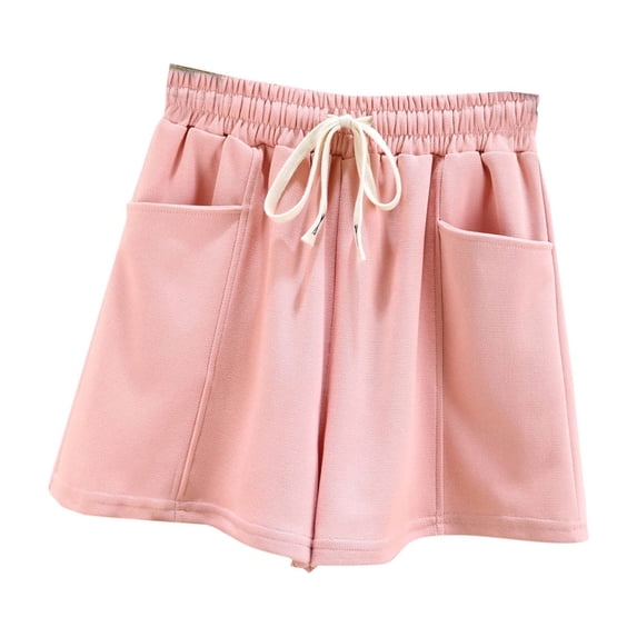 yillto Womens Cotton Sweat Shorts Summer Loose Athletic Short Drawstring Waist Lounge Shorts with Pockets