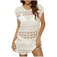 thumbnail image 1 of yillto Womens Crochet Cover up Sleeveless Swimsuit Coverup Hollow out Beach Tank Tunic Dress for Women, 1 of 6