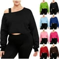 thumbnail image 1 of yillto Womens Cropped Sweatshirts Long Sleeve Loose Pullover Crewneck Tops for Women Trendy Outfits, 1 of 7