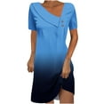 thumbnail image 1 of yillto Womens Dress V Neck Buttons Short Sleeve Summer Causal Business Midi Dresses for Work Office, 1 of 5