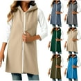 thumbnail image 1 of yillto Womens Fleece Jacket Sleeveless Zip up Vest Coats Warm Oversized Fall Winter Loose Jackets, 1 of 6