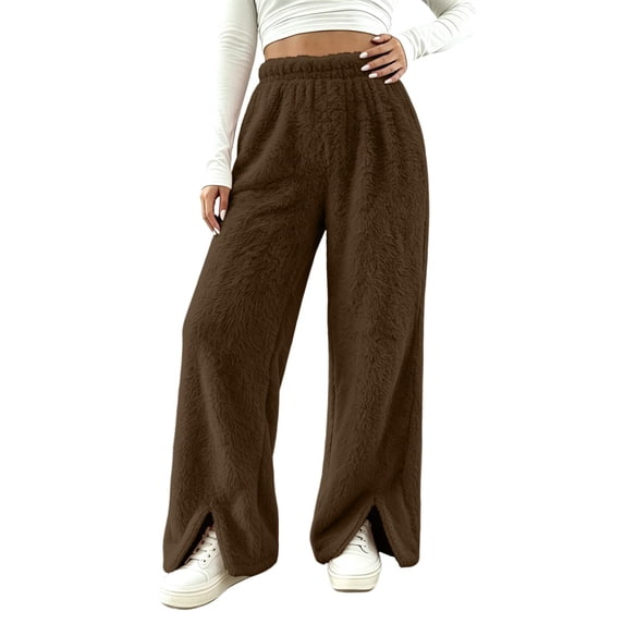 yillto Womens Fleece Pant Loungewear Warm Fuzzy Pajamas Pants Fall Winter Warm Sleepwear Pjs Bottoms