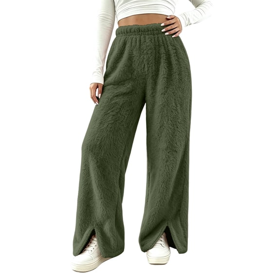 yillto Womens Fleece Pant Loungewear Warm Fuzzy Pajamas Pants Fall Winter Warm Sleepwear Pjs Bottoms