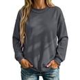thumbnail image 1 of yillto Womens Fleece Sweatshirt Crewneck Long Sleeve Solid Color Loose Casual Lightweight Fall Winter Tops, 1 of 7