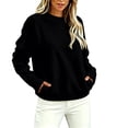 thumbnail image 1 of yillto Womens Fleece Sweatshirts Fuzzy Sherpa Long Sleeve Warm Soft Tops Crewneck Pullover Clothes, 1 of 6