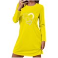 thumbnail image 1 of yillto Womens Heart Nightgowns Long Sleeve Loose Crewneck Sleepwear Nightshirts Soft Ladies Sleepshirts, 1 of 6