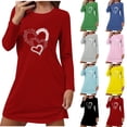 thumbnail image 1 of yillto Womens Heart Nightgowns Long Sleeve Loose Crewneck Sleepwear Nightshirts Soft Ladies Sleepshirts, 1 of 6