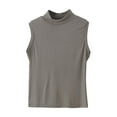 thumbnail image 1 of yillto Womens High Neck Tank Top Sleeveless Stretchy Slim Basic Solid Color Lightweight Soft Tanks, 1 of 3