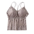 thumbnail image 1 of yillto Womens Lace Camisole Tops Ruched Tank Going out Spaghetti Strap Undershirts Cami Bralette, 1 of 3