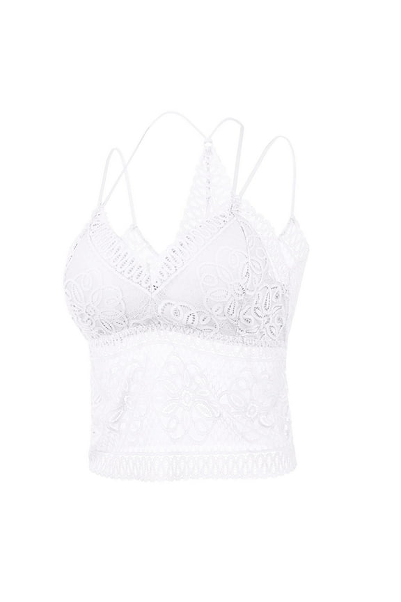 Womens Lace Camisole Tops Ruched Tank Racerback Spaghetti Strap Undershirts Cami Bralette