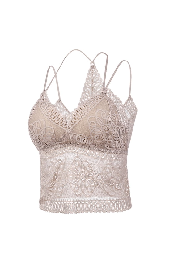 Womens Lace Camisole Tops Ruched Tank Racerback Spaghetti Strap Undershirts Cami Bralette