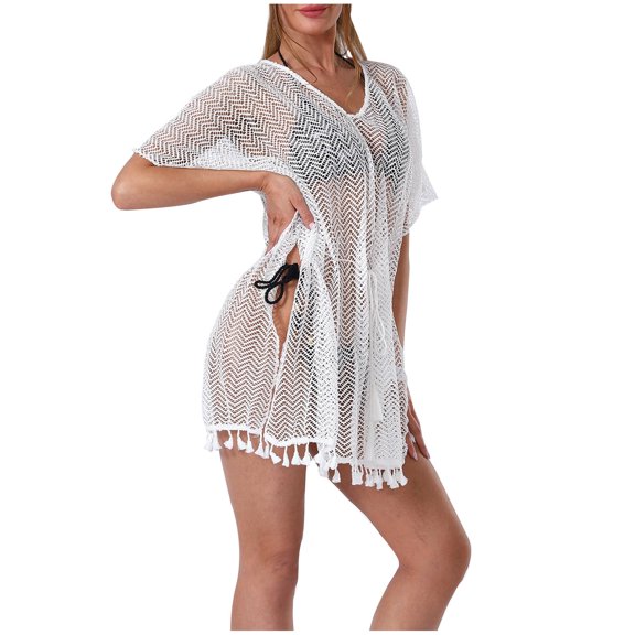 yillto Womens Lace Cover up Summer Swimsuit Suit Beach Long Sleeve Dress Protection Bikini Coverups