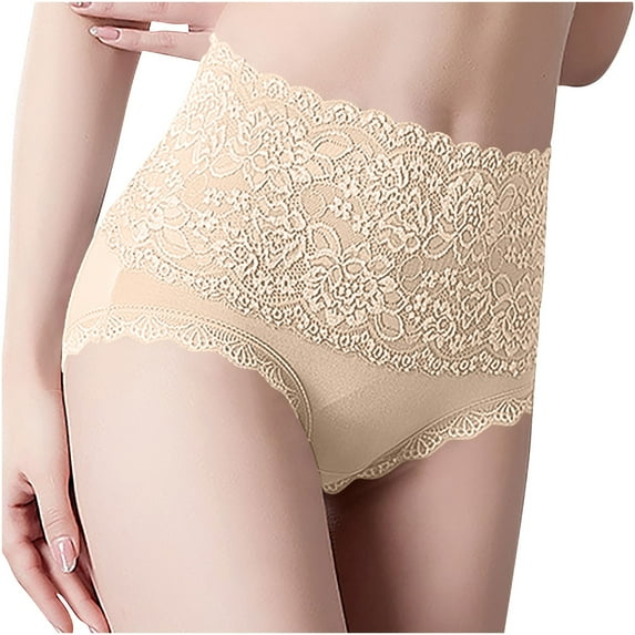 yillto Womens Lace Panties Ladies Soft Comfy Breathable High Waist Underwear Full Coverage Briefs