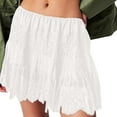 thumbnail image 1 of yillto Womens Lace Short Skirt Elastic Waist Pleated Ruffle Hem Flared Flowy Cute Mini Skirts S-XXL, 1 of 7