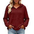 thumbnail image 1 of yillto Womens Hoodies Long Sleeve Crewneck Casual Shirts Tops Solid Color Loose Breathable Tee, 1 of 6