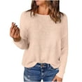 thumbnail image 1 of yillto Womens Lightweight Long Sleeve Crewneck Casual Shirts Tops Solid Color Loose Breathable Tee, 1 of 8
