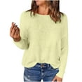 thumbnail image 1 of yillto Womens Lightweight Long Sleeve Crewneck Casual Shirts Tops Solid Color Loose Breathable Tee, 1 of 8