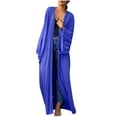 thumbnail image 1 of yillto Womens Long Coverups Long Sleeve Button down Side Split Cardigan Swimsuit Cover up Summer, 1 of 5