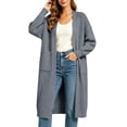 thumbnail image 1 of yillto Womens Maxi Cardigan Plus Size Long Sleeve Open Front Sweater Cardigans with Pockets M-5XL, 1 of 5